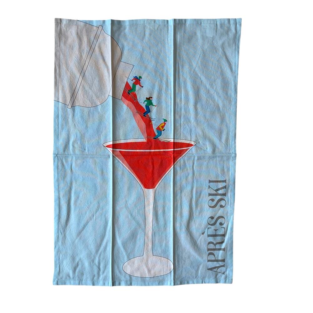 Kaf Home Apres Ski Cotton Kitchen Tea Towels 2pk 20x30 Blue Red White New